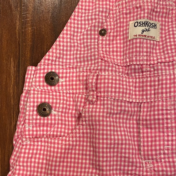 OshKosh B'gosh Pink Checkered Kids Skirt Overalls - Picture 3 of 6